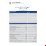 Community Program Budget Template example document template