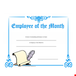 Employee Of The Month Certificate Template example document template