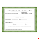 Free Training Certificate Template example document template