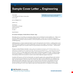 Engineering Job Application Cover Letter example document template 