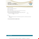 Service Manager Training Certificate example document template