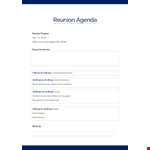 Reunion Agenda Template example document template