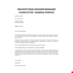 Architectural Designer Manager cover letter example document template