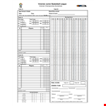 Junior Basketball Score Sheet Template example document template 