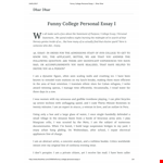 Funny College Personal Essay example document template