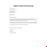 Sample cover letter for job example document template