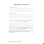 Effective Loan Agreement Template for Company & Employee | Easy to Use example document template