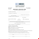 Employment Verification Form Template example document template