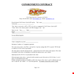 Consignment Agreement Template for Contract Services - Owner's Guide example document template 