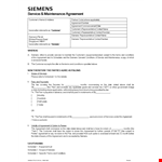 Service Agreement Template - Create a Customized Contract for Your Customers | Siemens example document template