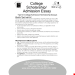 Write an Impressive College Scholarship Admission Essay and Stand Out example document template 