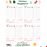 Printable Christmas Shopping List example document template