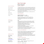 Project Engineer - Enhance Your Skills and Personal Projects example document template