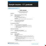 It Student Resume example document template 