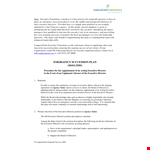 Emergency Succession Planning Template example document template