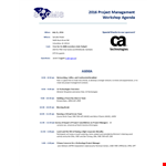 Project Management Workshop Agenda Template example document template