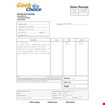 Computer Sales Receipt Template example document template