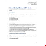 Project Budget Report example document template