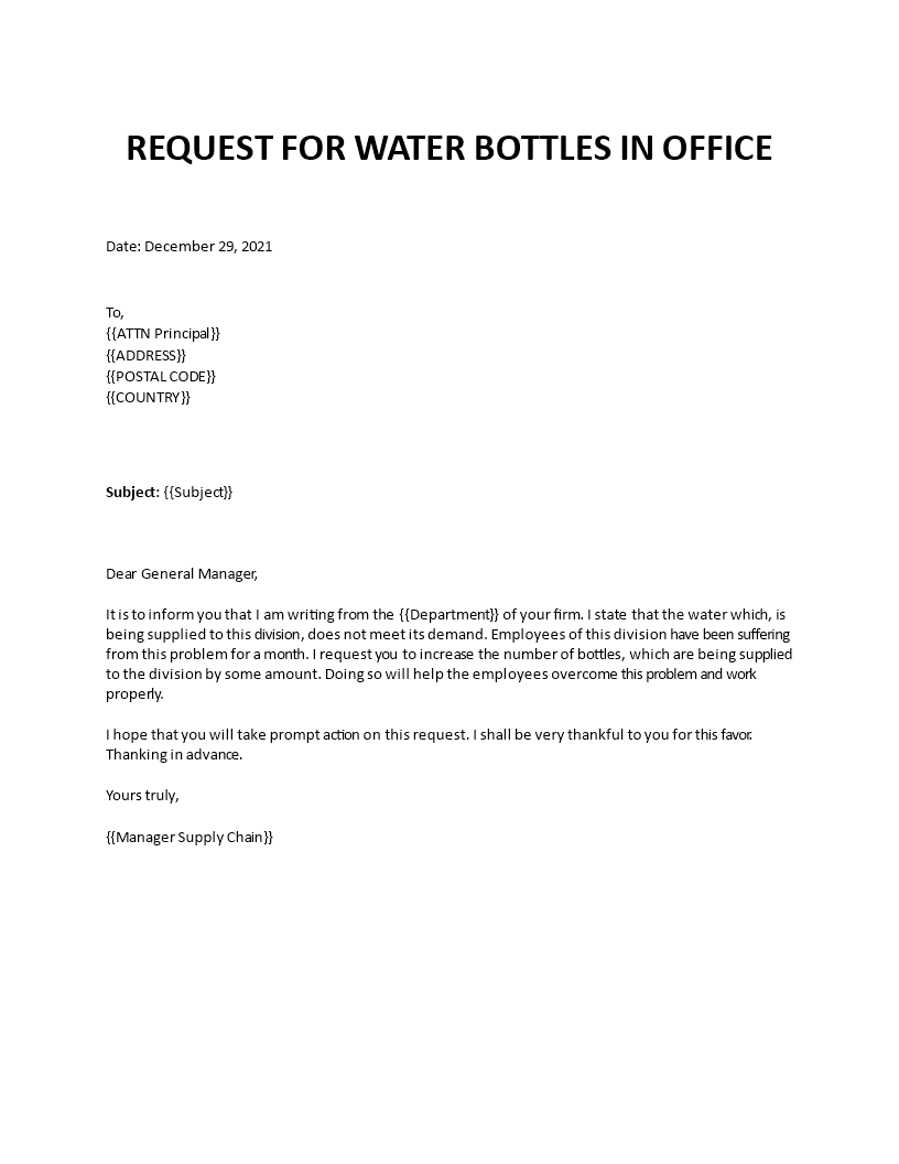 application letter for water prefect