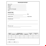 Fire Incident example document template