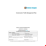 Construction Traffic Management Plan example document template 