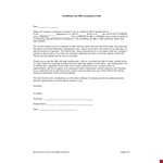 Conditional Job Offer Acceptance Letter example document template 