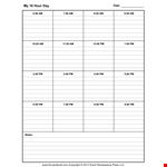 Hourly Day Planner Template example document template