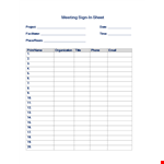 Meeting Sign in example document template