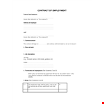 Sample Employment Contract example document template