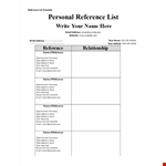 Write a Professional Reference Page Using Our Template example document template