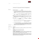 Security Services Contract Agreement example document template