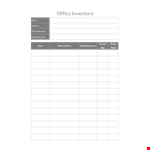 Office Inventory example document template