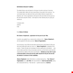 Request for Job Reference: A Polite Letter to the Applicant example document template