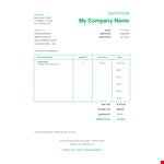 Technical Quotation example document template 