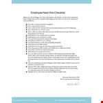 Streamline Your Onboarding Process with Our New Hire Checklist example document template