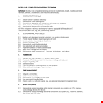 Entry Level Computer Technician Job Description example document template