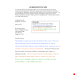 Job Application Cover Letter Template example document template 