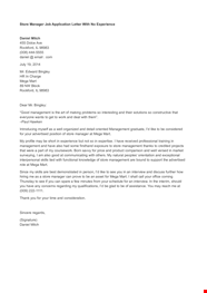 Store Manager Job Application Letter With No Experience Udjhdsgchf