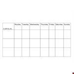 Get Your Kids Excited About Chores with Our Reward Chart - Monday to Wednesday example document template