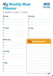 Weekly Meal Planner Template Plan Your Personal Meals Efficiently