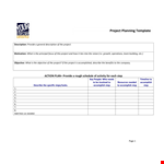 Efficient Project Planning Template - Streamline Your Process example document template