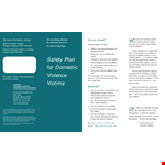 Domestic Violence Safety Plan Brochure example document template