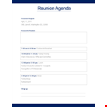 Reunion Agenda Sample Us Letter example document template 