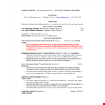 Elementary Resume example document template 