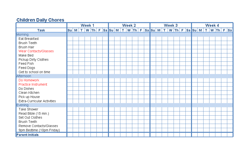 Free Brushing Teeth Chore Chart Template - Organize Daily Tasks