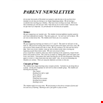 Preschool Newsletter Template | Engage Children in Learning example document template 