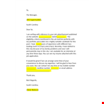 Cover letter for supermarket example document template