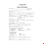 Credit Application Form - Simplify Company-Customer Transactions example document template