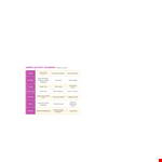 Simple Activity Calendar Template for Students: Organize Their Schedule Effortlessly example document template