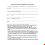 Dj Service Contract Template | Event Client Agreement example document template